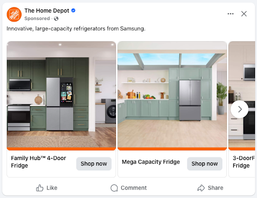 Facebook social advertising examples