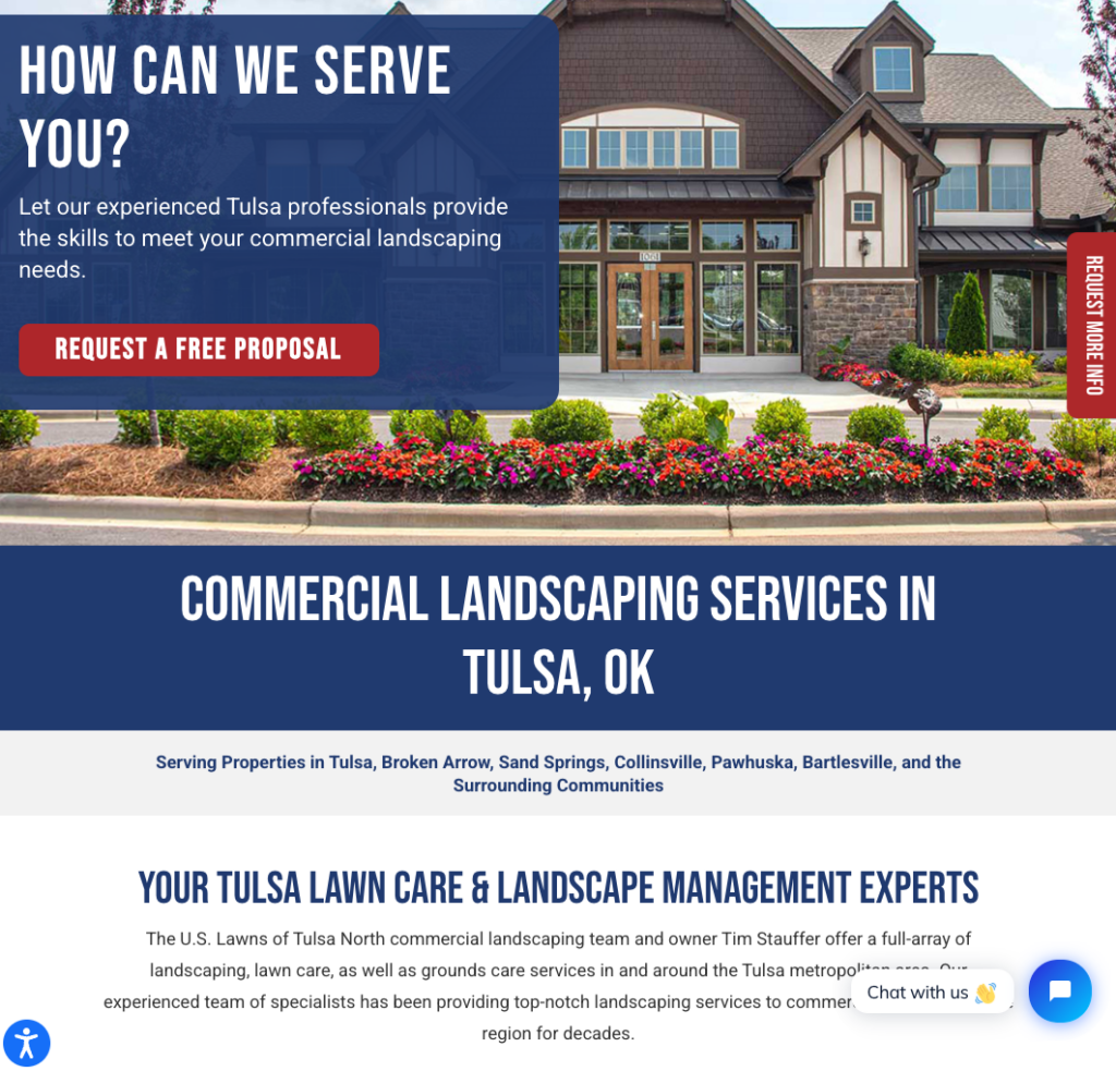 Example of a local landing page