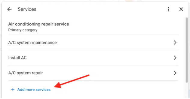 GBP - add services