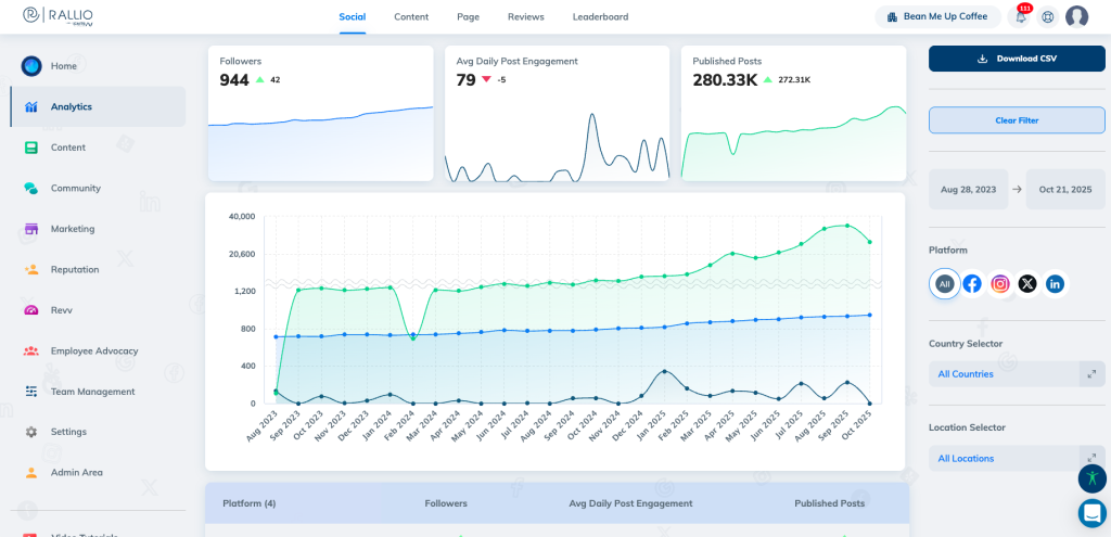 Rallio Analytics Dashboard