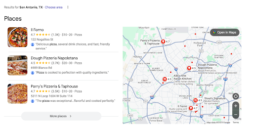 Source: An example of Google’s Map Pack