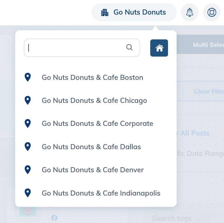 Rallio’s Hub-level dropdown lets you navigate to each end location individually.