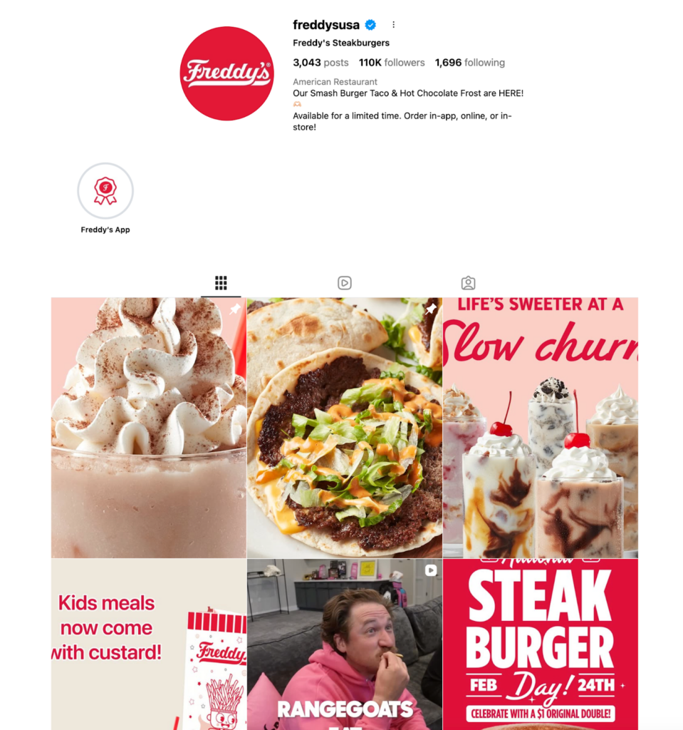 Example of an Instagram feed