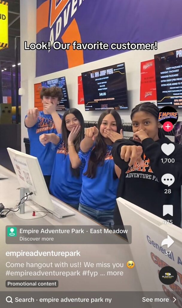Example of geo-tagged content on TikTok